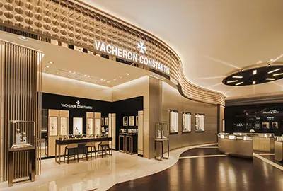 Modern Watch Store Interior with Display Cabinets, Shop Counters, and Custom Shop Props crafted by Morshopfitting.