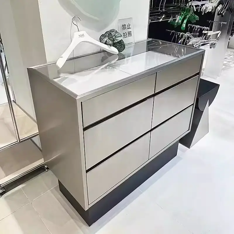 steel metal base sideboard cashier counter storage home bar wall units cabinet shelves with drawer wholesale-MOrshopfitting (4) (1)