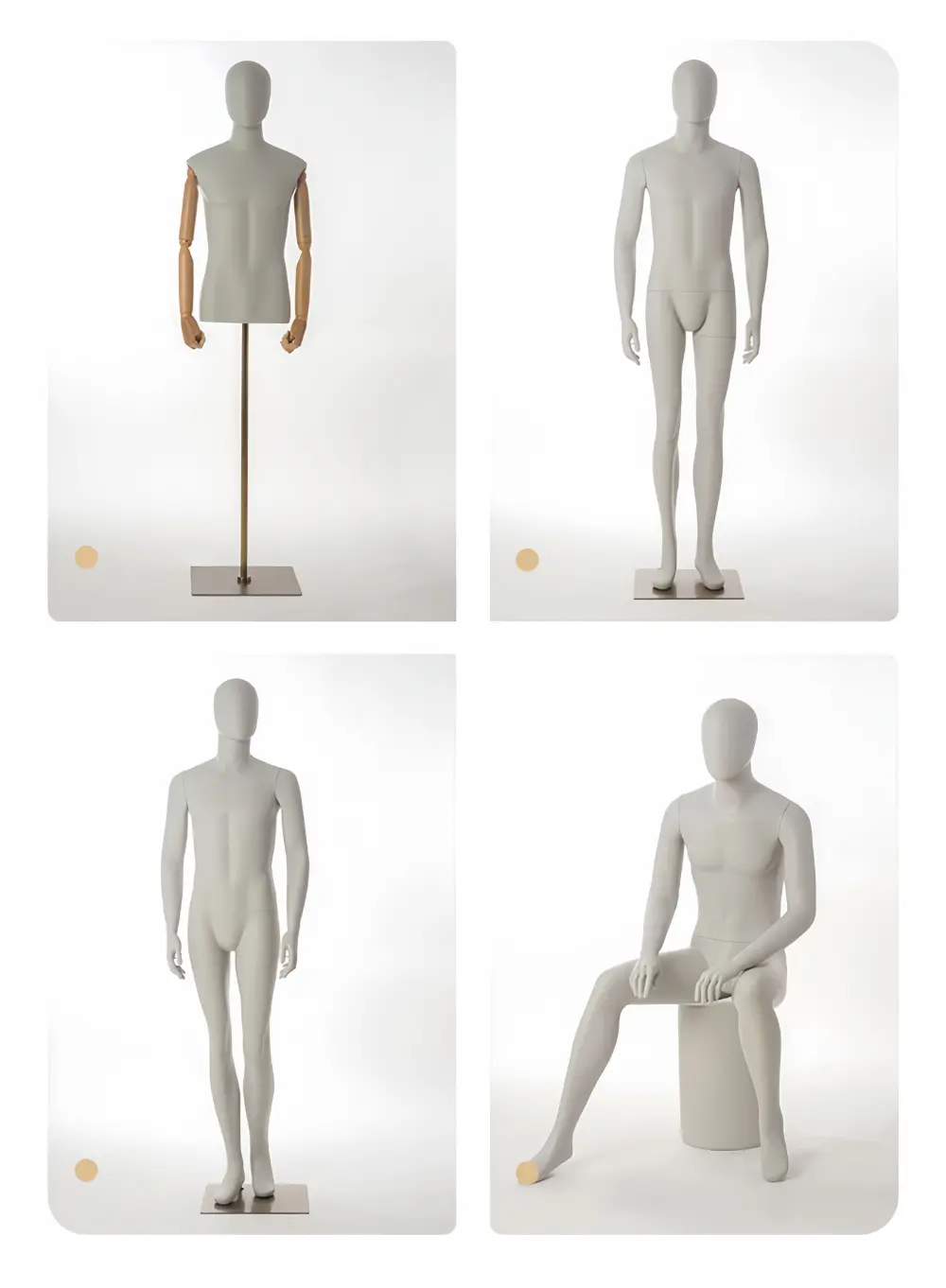 Gray standing seated half-length adjustable male mannequin visual merchandising female and male clothes mannequin for sale in storefront window display Wholesale Bulk Factory Richenma ( Gray standing seated half-length adjustable male mannequin visual merchandising female and male clothes mannequin for sale in storefront window display Wholesale Bulk Factory Richenma ( (7)