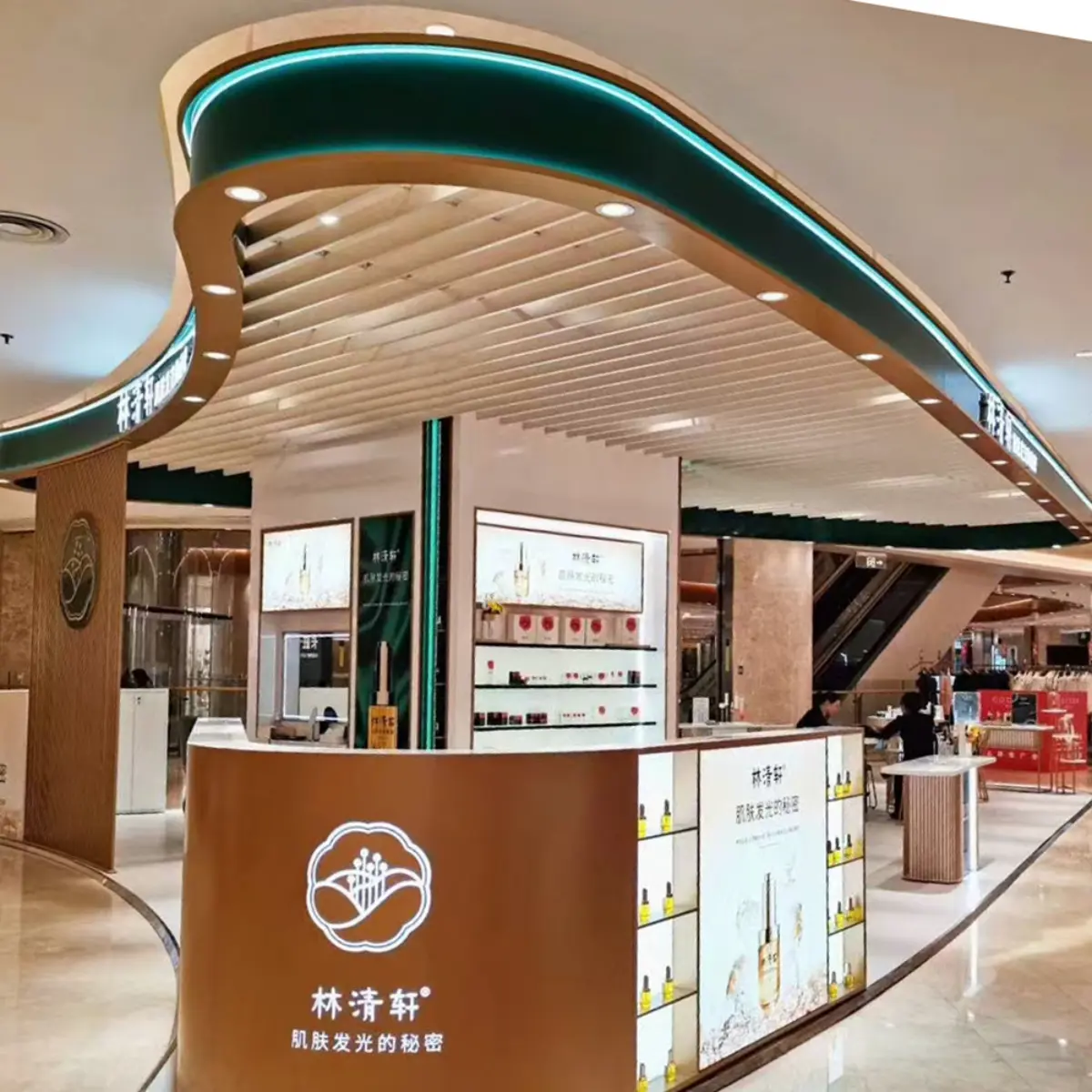 cosmetic retail store design makeup display stand perfume shop shelf rack interior decoration-morshopfitting (5)