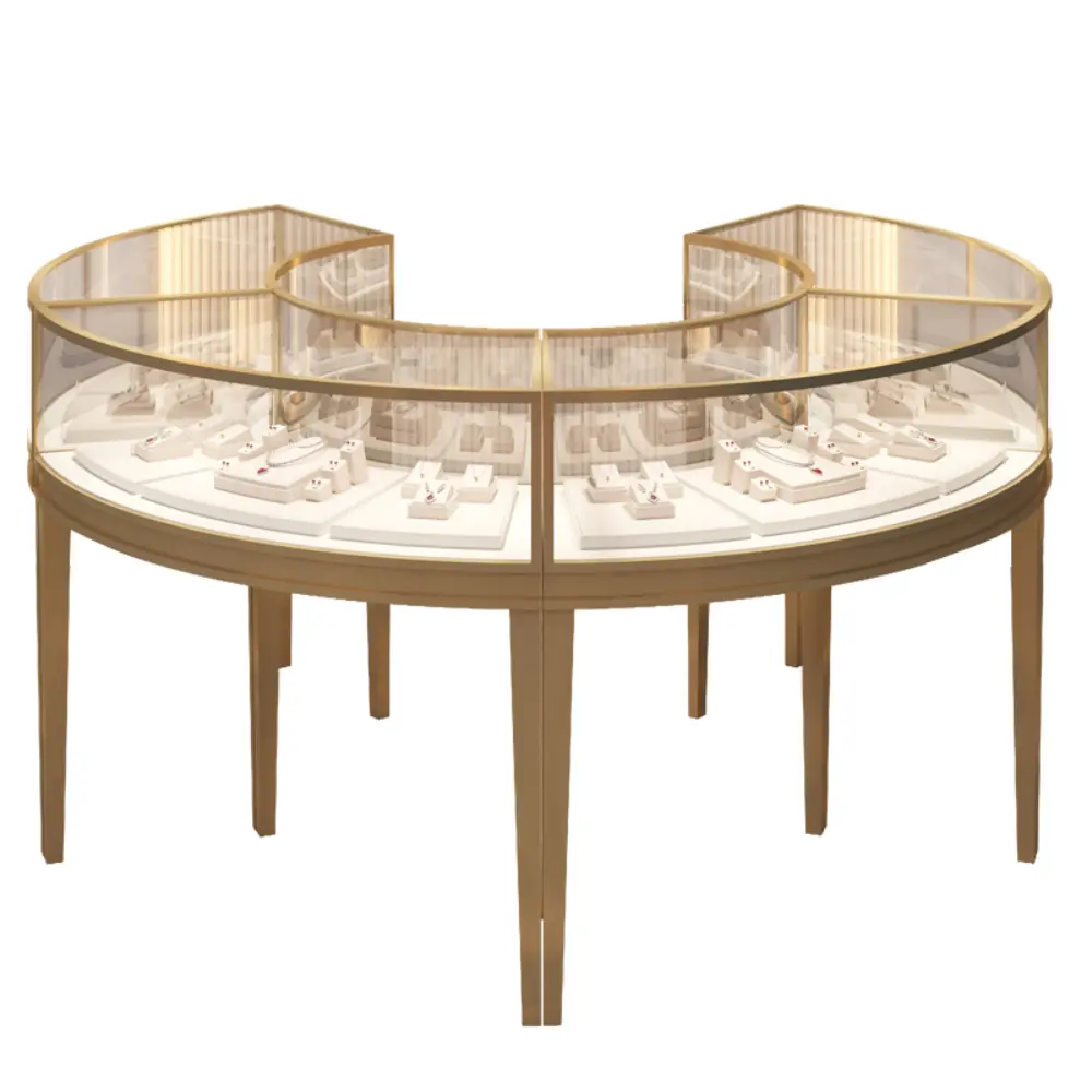 High-end Stainless Steel Glass Jewelry Display Cabinet-Morshopfitting (3)