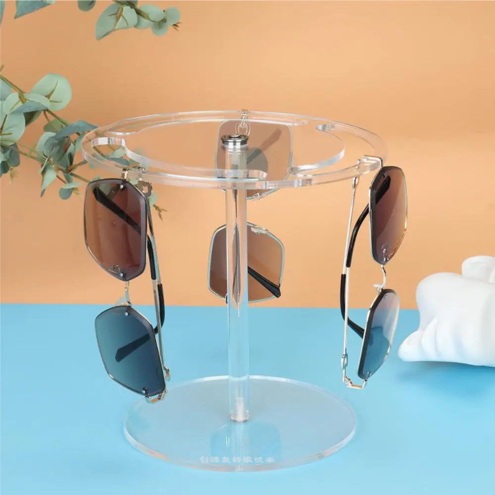 360° Rotating Acrylic Eyewear Display Stand Crystal Clear Desktop Sunglasses Organizer Multi-Tier Rotating Glasses Showcase-Morshopfitting (17)