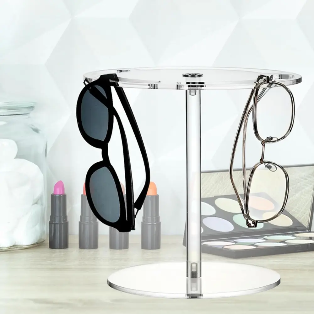 360° Rotating Acrylic Eyewear Display Stand Crystal Clear Desktop Sunglasses Organizer Multi-Tier Rotating Glasses Showcase-Morshopfitting (7)