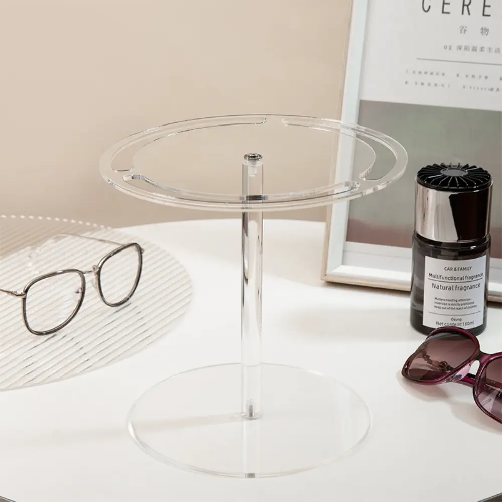 360° Rotating Acrylic Eyewear Display Stand Crystal Clear Desktop Sunglasses Organizer Multi-Tier Rotating Glasses Showcase-Morshopfitting (9)